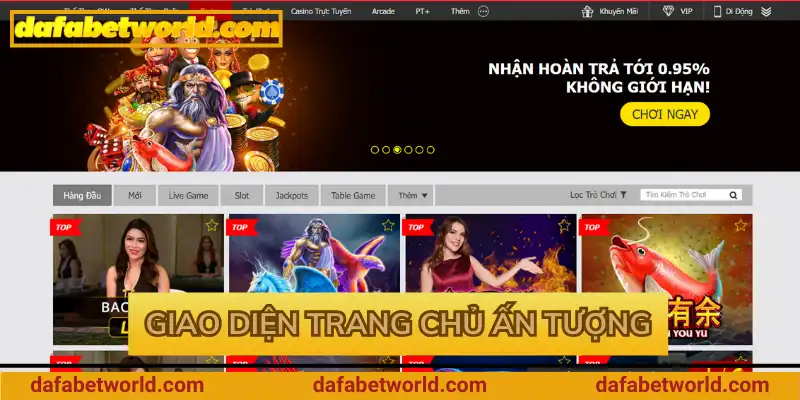 Giao diện trang chủ ấn tượng